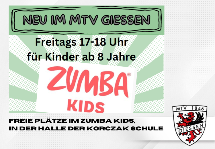 Wir haben noch freie Plätze im Zumba für Kinder, meldet euch an!